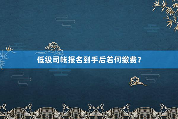 低级司帐报名到手后若何缴费？