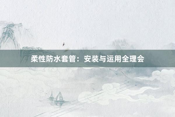 柔性防水套管：安装与运用全理会